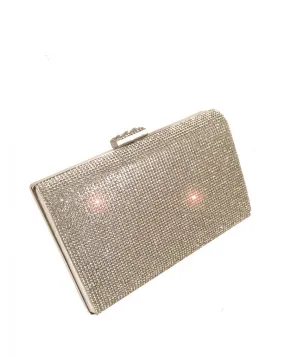 BOLSOS DE FIESTA ORIGINALES CON CRISTALES, GRIS PLATA